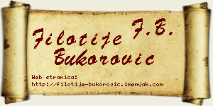 Filotije Bukorović vizit kartica